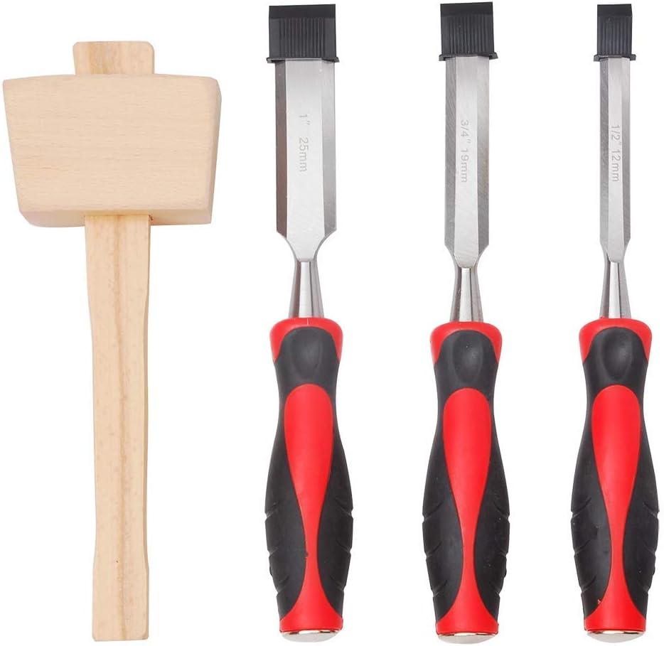 HiSpec AllinOne 4pc Hardened Steel Wood Chisel(1/2,3/4,1") & Beech