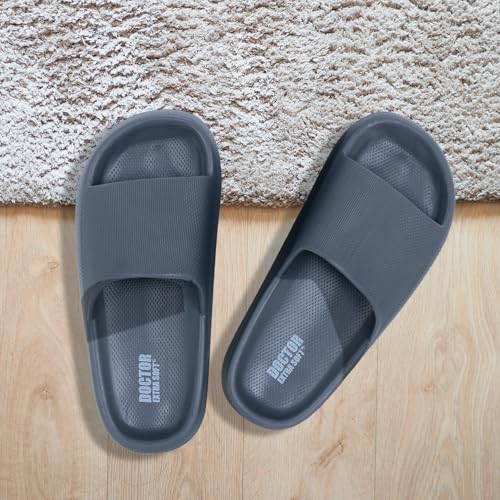 DOCTOR EXTRA SOFT Men's Classic Ultra Soft Sliders/Slippers with Cushion FootBed for Adult | Comfortable & Light Weight | Stylish & Anti-Skid | Waterproof & Everyday Flip Flops for Gents/Boys D-504