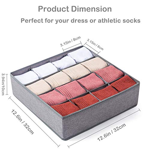 Qozary Closet Socks Organizer Drawer Divider, 24 and 16 Cell Collapsible Closet Cabinet Organizer Underwear Storage Boxes for Storing Socks, Lingerie, Underwear