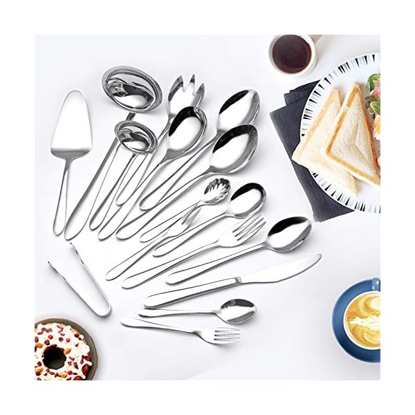 72-Piece Cutlery Set with Serving Utensils, Elegant Life Stainless Steel Flatware Silverware Set for 12, Tableware Eating Utensils, Dishwasher Safe