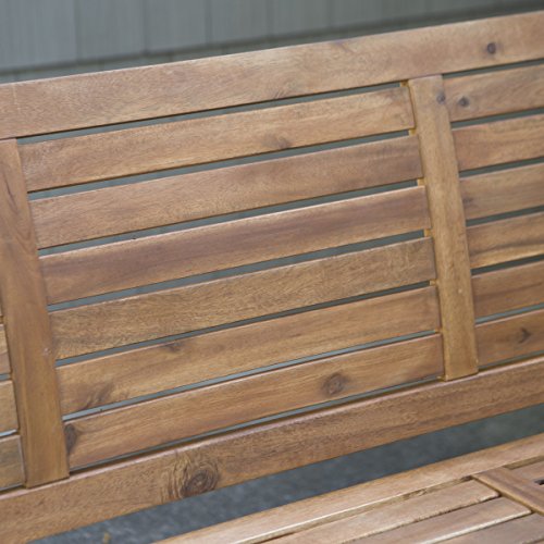 Swing, Porch Swing, Yard Swing, 5 Ft., Outdoor Horizontal Slat Back Porch Swing Crafted From Premium Acacia Wood In Natural Finish