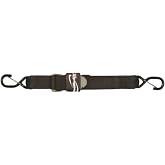 BoatBuckle Pro Series Kwik-Lok Transom Tie Downs, 2 in x 13 Ft Black 2-Pack | Hook and Ratchet Set up, 1,200 lb Break Strength Each, 400 lb Working Load Each, Zinc and Vinyl Coated Hooks, No Bag Included
