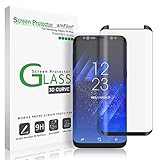 Galaxy S8 Plus Glass Screen Protector, amFilm Full Screen [Case Friendly] Dot Matrix 3D Curved Tempered Glass Screen Protector for Samsung Galaxy S8 Plus (Black) [Bubble Free Guarantee]