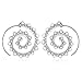 MengPa Fashion Bohemian Spiral Earrings Round Tribal Hoop Jewelry for Wommen (Silver)