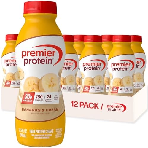 Premier Protein Shake, Bananas & Cream, 30g Protein, 1g Sugar, 24 ...