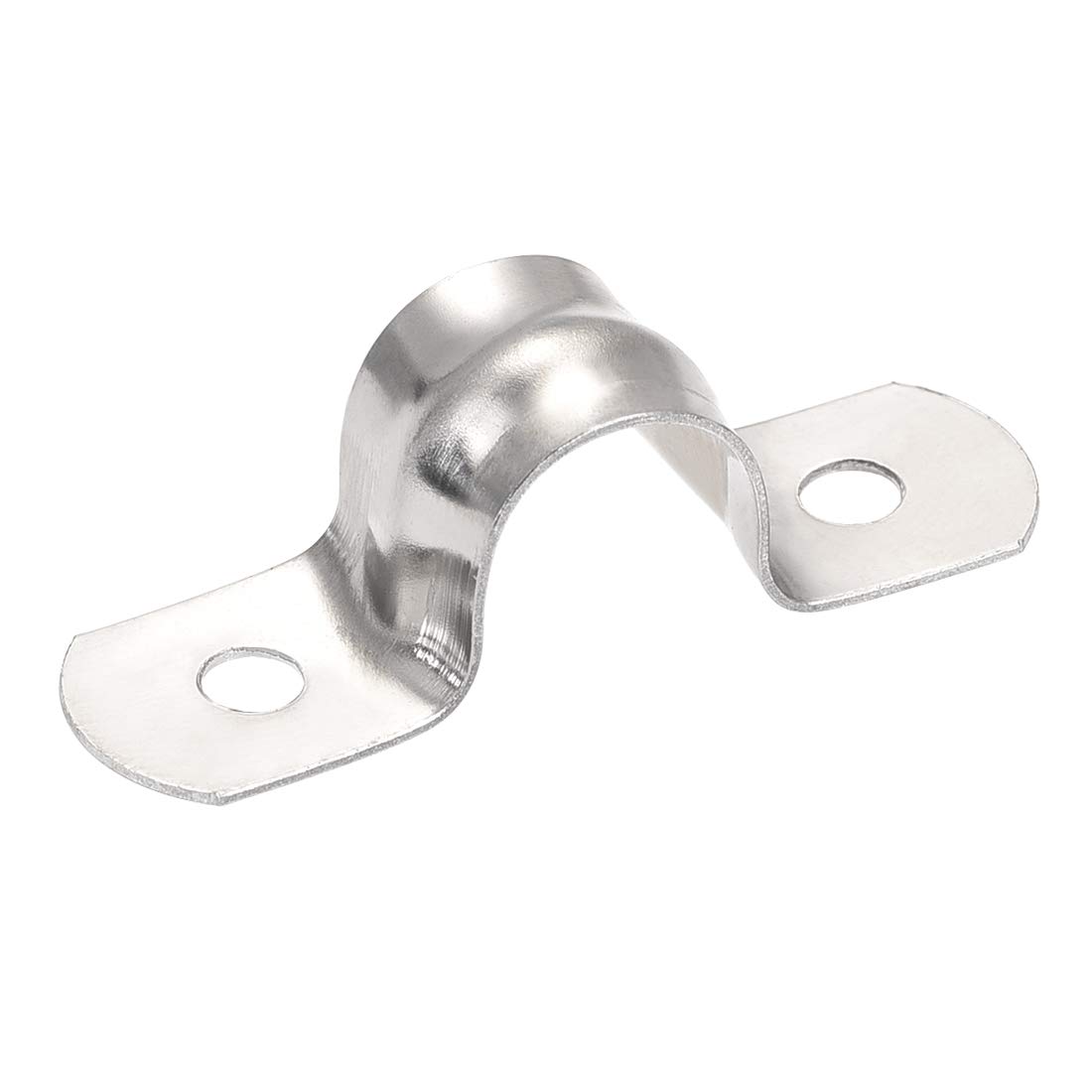 sourcing map 12mm(0.5") Rigid Pipe Strap 2 Holes Tube Straps 201 Stainless Steel Tension Tube Clip Clamp 25pcs