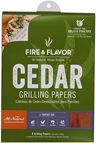 Fire & Flavor Fire & Flavor 6 x 7.25 Inch Western Red Cedar Wraps (8 Papers), 2 Ounce Package by Fire and Flavor
