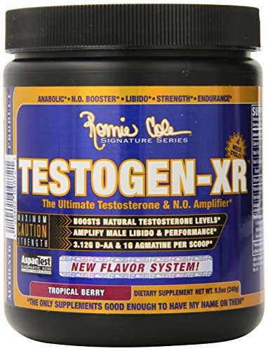 Ronnie Coleman Signature Series Testogen-XR, Natural Testosterone Booster and Nitric Oxide Amplifing Combo, Tropical Berry, 240 Gram/30 Servings
