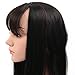 AOERT Straight Air Bang Heat Resistant Kanekalon Synthetic Hair Clip-in Bangs - Three Color Straight Fringe Clip in Bang (1B)