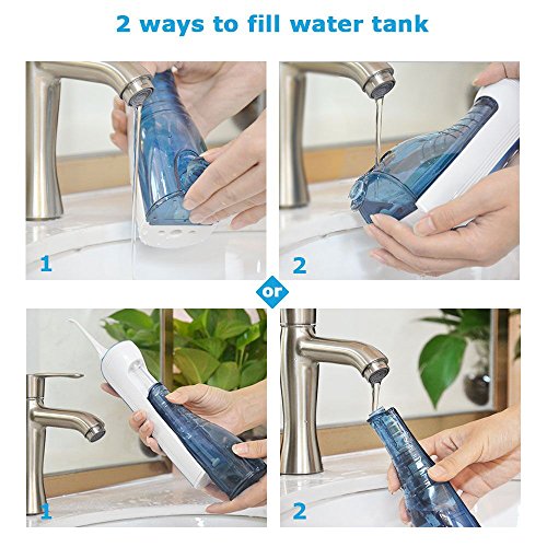 Electric Water Flosser FiveHome Handheld Oral Irrigator / Teeth Cleaner/Nasal Wash With 4 Tools & 3 Modes,Portable & Rechargeable, IPX7 Waterproof (BLUE)