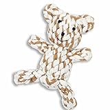 Petseeker Braided Bear Teeth Clean Pet Toys Puppy Cotton Rope Toys 5-Inch (Colors Vary)