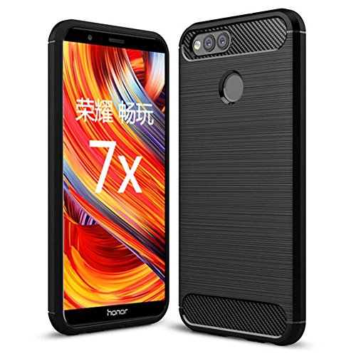 Sucnakp Compatible with Huawei Honor 7X Case,TPU Shock Absorption Technology Raised Bezels Protective for Honor 7X (Black)