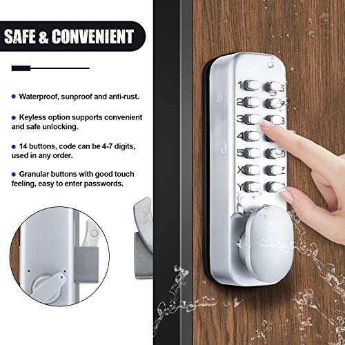Stainless Steel 100 Mechanical Door Locks with Keypads Door Knob