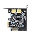 Mailiya PCI-E to USB 3.0 2-Port PCI Express Card,Mini PCI-E USB 3.0 Hub Controller Adapter with 15-Pin Power Connector and 1 USB 3.0 20-Pin Connector - Expand Another Two USB 3.0 Ports