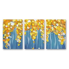 Canvas Wall Art Abstract Oil Painting Features Painting Artwork for Home Prints Framed - 16"x24" x 3 Panels