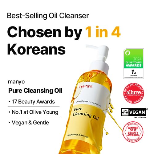 ma:nyo MANYO Pure Cleansing Oil, Natural Oil Cleanser for Face, Makeup Blackhead Remover, Korean Skin Care, 6.76 fl oz (200ml)