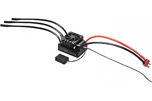 TOYTENSI 50A RC Car ESC 2-3S Sensorless Waterproof Brushless ESC with 4.0mm Bullet & T Plug for 1/10 RC Buggy Truck