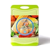 Spigo Cutting Board With Cleantec Technology, 11.4x7.75x.39, Lime Green