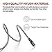 AASAMA Lightning Cable, 6 Feet Extra Long Certified Nylon Braided iPhone Charging Cord for iPhone, iPad and iPod with Leather Straps - Black in Grey (3 Pack)
