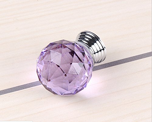 image for Do4U 10pcs 30mm Crystal Glass Cabinet Knob Drawer Pull Handle Kitchen 