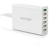 Potek Quick Charge 3.0 6-Port USB Charger (Quick Charge 2.0 Compatible) PowerPort+ 6 with Super Fast Technology for iPhone, iPad, Galaxy, Nexus, Motorola, & Other USB Charger Phones