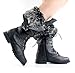 Women's Knee High Lace Up Faux Fur Winter Boots in Black, Brown, Tan, Gray, White, Khaki