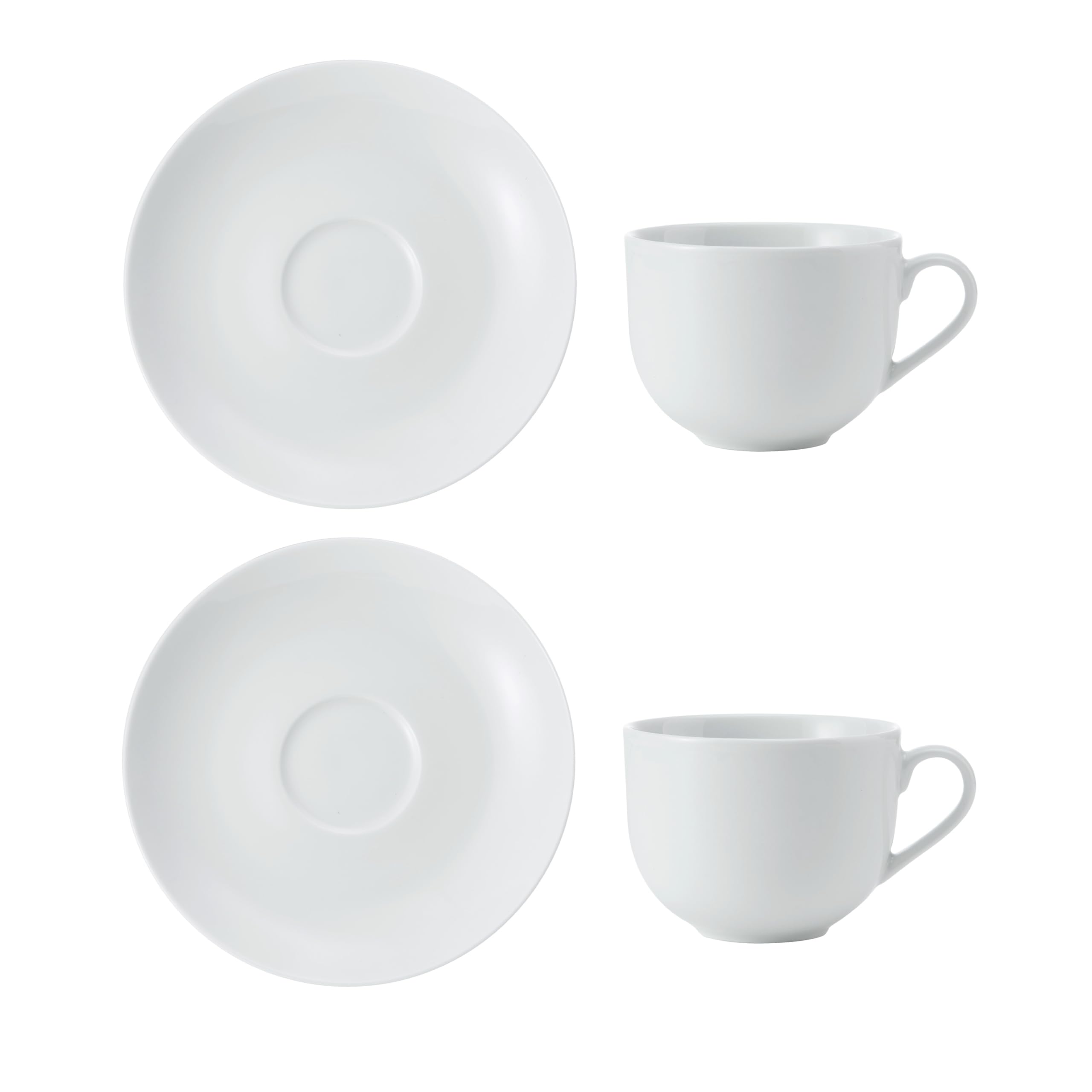 Mikasa MKCHTCUPPK2 Chalk Porcelain Teacup and Saucer Set, Set of 2, 220ml, White