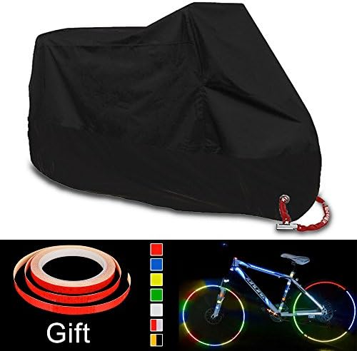Harley Cover, Enk Heavy Duty XXXL Large Motorcycle Cover, 116 Inch Waterproof Outdoor Storage Sun Motorcycle Cover Fits For Harley, Honda, Yamaha and Suzuki. (XXXL 116 INCH, All Black)