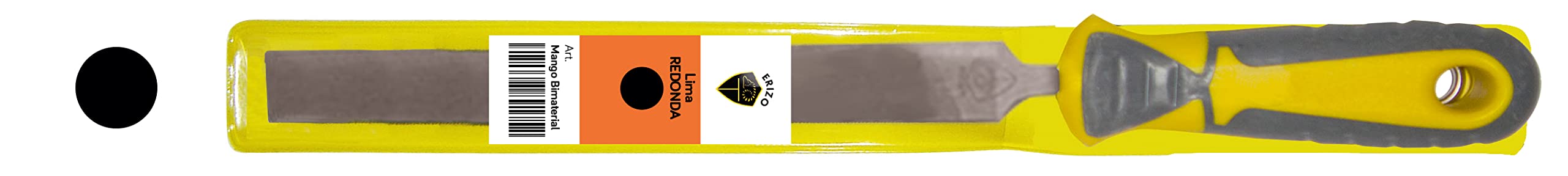 Erizo LFBRE6 6" Interfine Round Mechanic File with Bi-Material Handle and Plastic Sleeve