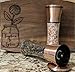 Dragonfly Premium Tall Copper Stainless Steel Salt and Pepper Grinder Set with Adjustable Coarseness and Convenient Holder-Salt Grinder and Pepper Mill