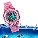 Kids Sports Watches Children for Girls Boys Waterproof Military Dual Display LED Kids Watch Pink