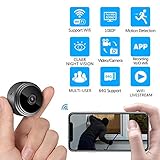 Mini WiFi Spy Camera, Home Security WiFi Mini Hidden Camera HD 1080P Night Vision with Motion Detection Nanny Cam, IP Camera Recording Indoor Outdoor