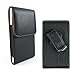 iPhone 7 Plus / 6S Plus / 6 Plus [5.5'' screen] Pouch Case XXL Large Size Black Vertical Pouch Holster Leather Soft Sleeve Case with Built In Swivel Belt Clip & Metal Bracket (Fits Phone With Hybrid protective cover / bumper / silicone skin case) + AIScell Brand Cleaning Cloth For Apple iPhone 7 Plus / 6S Plus / 6 Plus {5.5'' Version}