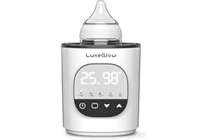 LUXEGLOW Fast Baby Bottle Warmer for Breastmilk and Formula, Accurate Temperature Control, 10-in-1 Functionality Bottle Warmer for All Bottle Sizes with Thaw,Sterilizing, 24H Keep Warm, Food Heating