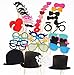 44PCS Colorful Props On A Stick Mustache Photo Booth Party Fun Wedding Christmas Birthday Favor