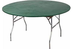Designs by DaVal Kwik-Covers 10 Pack of Round Plastic Table Covers - 60" or 72" Round - Indoor or Outdoor Fitted Covers (Tables NOT Included) (Hunter Green, 60" Round)