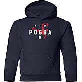 KING THREADS France Soccer Player Air Pogba Youth Hooded Sweatshirt (Navy, Youth Small)