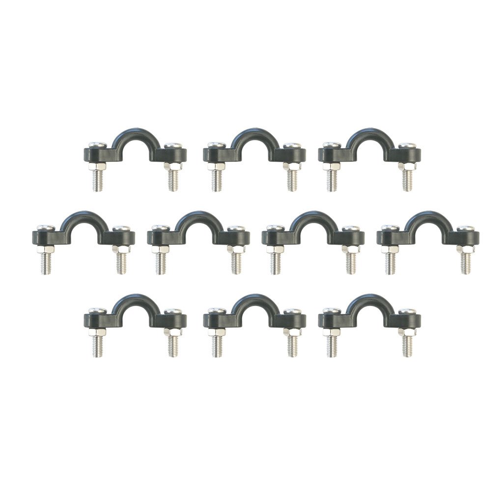 10-Pack Black Nylon Deck Straps With Screws - Pad Eyes For Kayak, Canoe, Boat Accessory Mounting