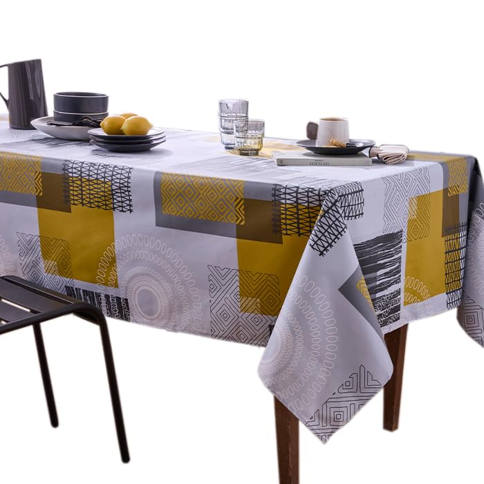 Nydel Magic Ethnic Acrylic Coating Tablecloth, Zinc, 160 x 350 cm