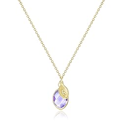 Me&Hz June Birthstone Necklace for Women Girls 14K