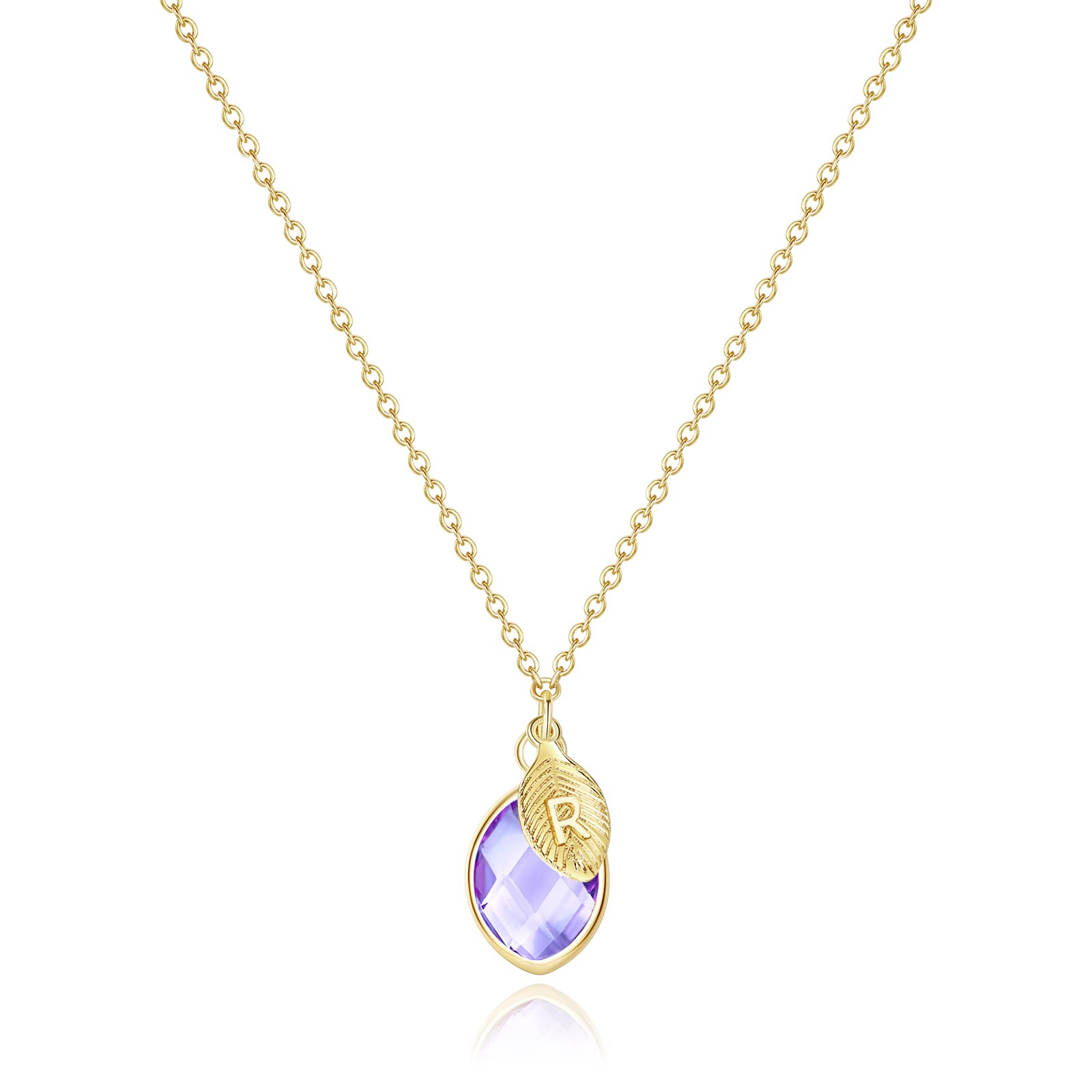 Me&Hz June Birthstone Necklace for Women Girls 14K