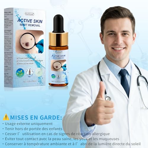 Action Removal of Skin Tags – Precision Face & Body Pipette | Targeted Removal of Plantar, Vulgar and Flat Warts | Soft Formula, Travel Size (15 ml)