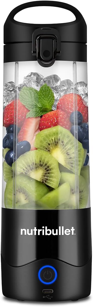 NutriBullet Portable Blender Black 475ml USB-C 15+ Blends To-Go Lid