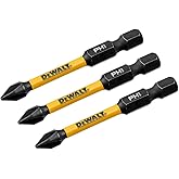 DEWALT FLEXTORQ Philips #1 Bits 3Pk 1/4 x 2-1/4in for Impact Drivers & Drills, Hex Shank (DWAF2PH1IR3)