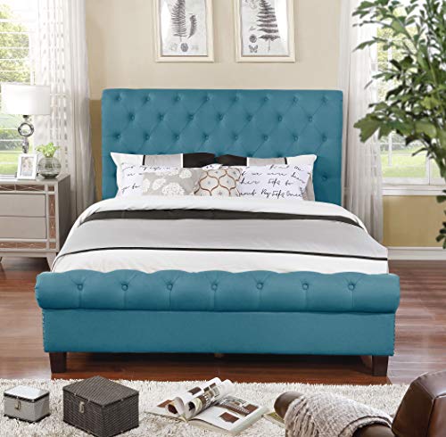 Best Blue Tufted Queen Headboard