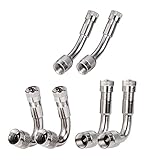 Sumind 6 Pieces Valve Extenders Tire Stem Extension Angle Wheel Adapter for Car Motorcycle Bike Truck, 3 Kinds (Silvery)