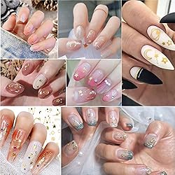 12 Sheets Gold Nail Art Stickers Decals,Nail