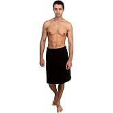 TowelSelections Mens Cotton Shower Wrap Adjustable Terry Velour Spa Bath Towel Wrap Sauna Gym Towels for Men