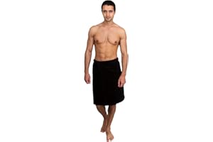TowelSelections Mens Cotton Shower Wrap Adjustable Terry Velour Spa Bath Towel Wrap Sauna Gym Towels for Men