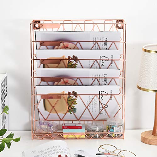 Samstar Hanging Wall File Holder,Wall Mounted File Folder Organizer for Cubicles Office